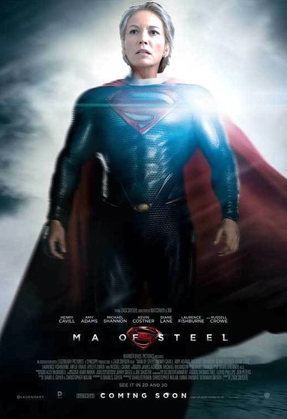 Ma Kent as Superman in MA OF STEEL.